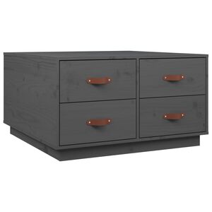vidaXL Salontafel 80x80x45 cm massief grenenhout grijs