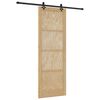 vidaXL Schuifdeur Naturel en Zwart 83 x 232 cm Massief grenenhout
