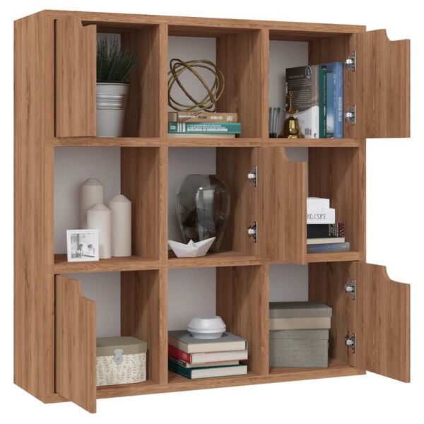 vidaXL Boekenkast 88,5x27,5x88 cm bewerkt hout bruineiken