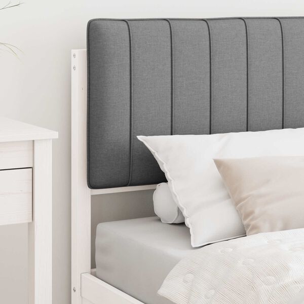 vidaXL Bedframe met Gevoerd Hoofdgedeelte Lichtgrijs 90 x 190 cm