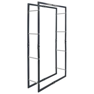 vidaXL Haardhoutrek 80x25x150 cm staal zwart