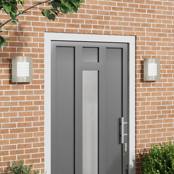 vidaXL Buiten Wandlamp 2 pcs Zilver 23.5 x 9 x 26 cm