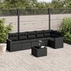 vidaXL 7-delige Loungeset met kussens poly rattan zwart