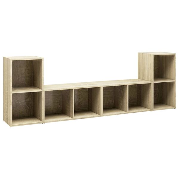vidaXL Tv-meubelen 4 st 72x35x36,5 cm bewerkt hout sonoma eikenkleurig