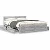 vidaXL Bedframe met hoofdeinde grijs sonoma eiken 150x200 cm