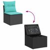 vidaXL 6-delige Loungeset met kussens poly rattan acacia grijs