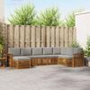 vidaXL Sofa-Sets 8 pcs Natuurlijk en Lichtgrijs Massief Acaciahout
