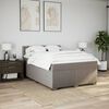 vidaXL Boxspring met matras stof taupe 140x200 cm