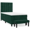 vidaXL Boxspring met matras fluweel donkergroen 90x190 cm