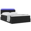 vidaXL Opbergbed met LED met matras met LED Zwart 140 x 190 cm Fluweel
