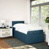 vidaXL Boxspring met matras fluweel blauw 90x200 cm