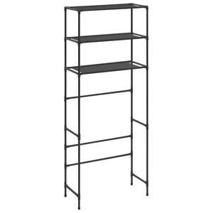 vidaXL Opbergrek voor boven wasmachine 3-laags 69x28x169 cm zwart