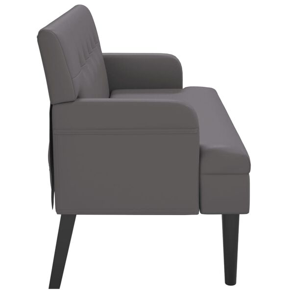 vidaXL Bankje met rugleuning 112x65,5x75 cm kunstleer grijs