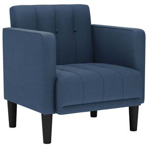 vidaXL Fauteuil met armleuningen Blauw 53 cm Stof