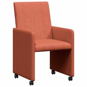 vidaXL Dining Stoelen met Wielen 2 pcs Rood-oranje 57 x 66 x 94 cm
