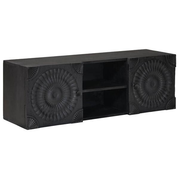 vidaXL TV-kast met plank met opslag met de deur Zwart 105 x 30 x 35 cm