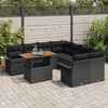 vidaXL Tuin Sofa Set met opslag 9 pcs Zwart Poly riet