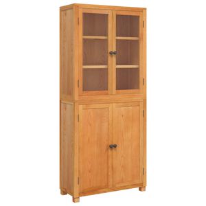vidaXL Opslagmeubel Set met plank 2 st Naturel Massief Eikenhout