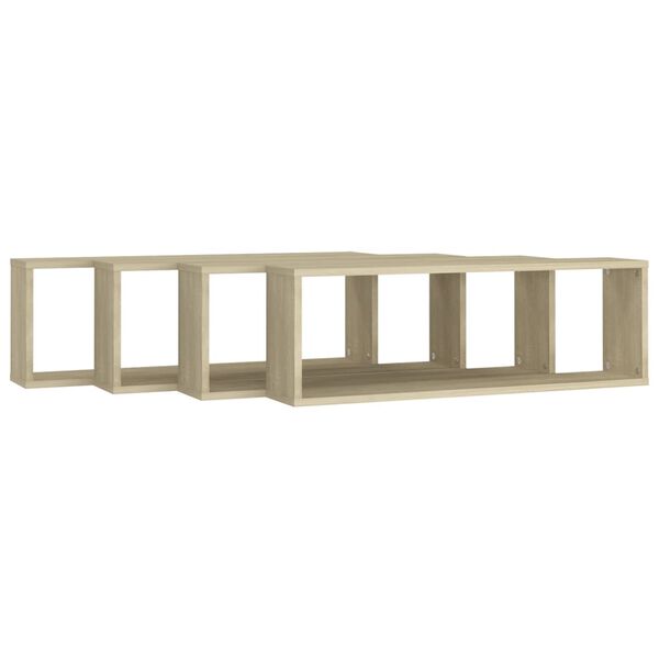 vidaXL Wandschappen kubus 4 st 80x15x26,5 cm bewerkt hout sonoma eiken