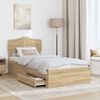 vidaXL Bedframe met hoofdeinde Sonoma Eiken 100 x 200 cm Bewerkt hout