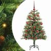 vidaXL Kunstkerstboom met LED -striplichten Groen 150 cm PVC en Metaal