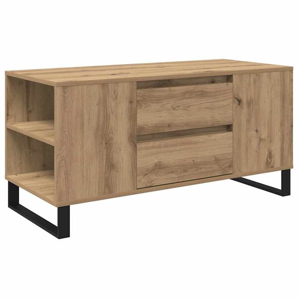 vidaXL Salontafel Artisan Eiken 102 x 44,5 x 50 cm Bewerkt hout