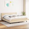 vidaXL Boxspring met matras stof cr&egrave;mekleurig 180x200 cm