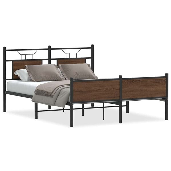 vidaXL Bedframe zonder matras bewerkt hout bruin eikenkleur 140x200 cm