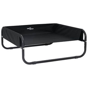 vidaXL Hondenbed Zwart 75 x 75 x 30 cm Staal