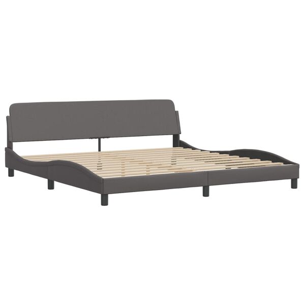 vidaXL Bed met matras "Zadar" kunstleer grijs 200x200 cm
