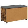 vidaXL Halbank met kussen met opslag Gerookt eiken 80 x 46 x 46 cm