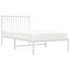 vidaXL Bedframe met hoofdbord metaal wit 90x190 cm