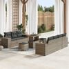 vidaXL Tuin Sofa Set met kussen 10 pcs Grijs poly rattan