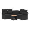 vidaXL Bankstel 6 st Zwart Poly Rattan en Staal