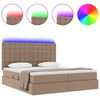 vidaXL Opbergbed met LED met opslag Cappuccino 180 x 200 cm Kunstleer
