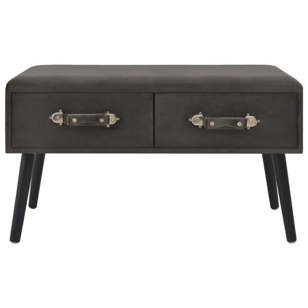 vidaXL Bank met lades 80 cm fluweel grijs