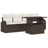 vidaXL Tuin Sofa Set 5 st Bruin Poly Rattan