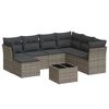 vidaXL 8-delige Loungeset met kussens poly rattan grijs