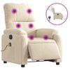 vidaXL Massagestoel elektrisch verstelbaar microvezelstof beige