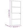 vidaXL Binnendeur 83x201,5 cm gehard glas en aluminium smal wit