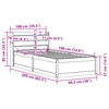 vidaXL Bedframe met hoofdbord massief grenenhout wit 90x190 cm