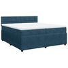 vidaXL Boxspring met matras fluweel blauw 200x200 cm
