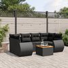 vidaXL 7-delige Loungeset met kussens poly rattan zwart