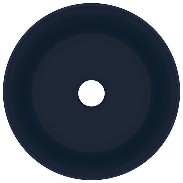 vidaXL Wastafel rond 40x15 cm keramiek mat donkerblauw