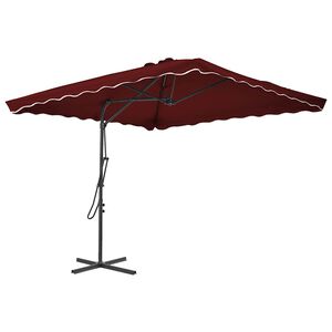 vidaXL Parasol met stalen paal 250x250x230 cm bordeauxrood