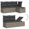 vidaXL 11-delige Loungeset met kussens poly rattan grijs