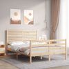 vidaXL Bedframe met hoofdbord massief hout 140x190 cm