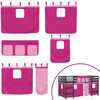 vidaXL Kinderhoogslaper met gordijnen 90x200 cm grenenhout roze