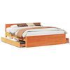 vidaXL Bedframe zonder matras met hoofdbord grenenhout bruin 200x200cm
