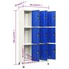 vidaXL Lockerkast 90x45x180 cm staal grijs en blauw